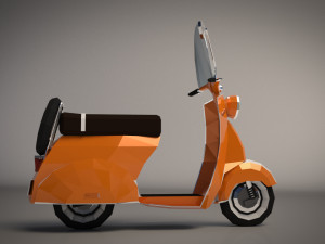 low-poly cartoon vespa scooter Modelo 3D