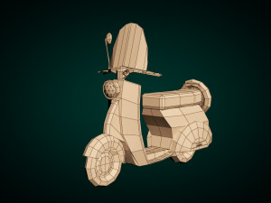 low-poly cartoon vespa scooter Modelo 3D
