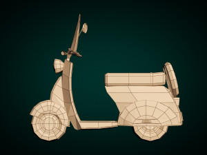 low-poly cartoon vespa scooter Modelo 3D