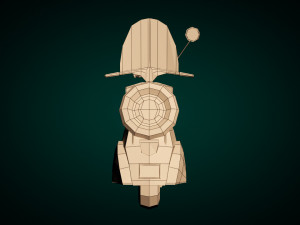 low-poly cartoon vespa scooter Modelo 3D