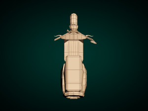 low-poly cartoon vespa scooter Modelo 3D