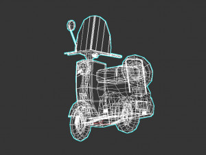 low-poly cartoon vespa scooter Modelo 3D