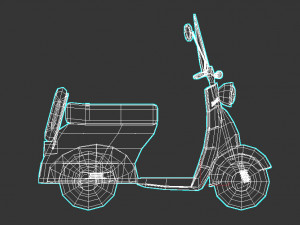 low-poly cartoon vespa scooter Modelo 3D