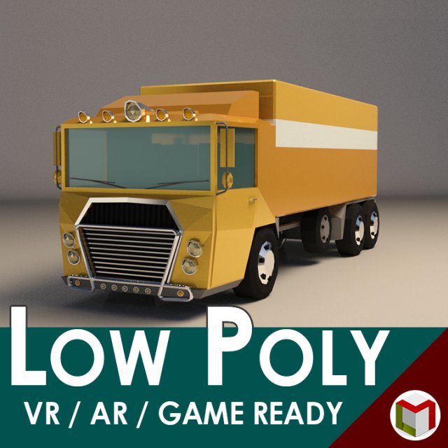 low-poly cartoon cargo truck Model 3D .c4d .max .obj .3ds .fbx .stl .blend 