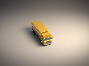 low-poly cartoon cargo truck Model 3D