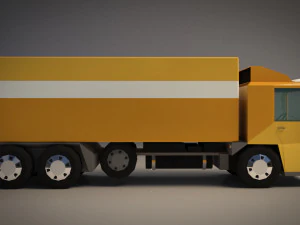 низкополигональный мультяшный грузовой автомобиль 3D Модель