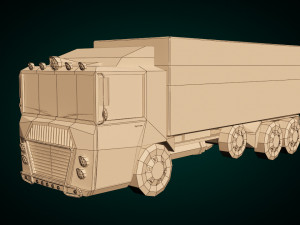 low-poly cartoon cargo truck Model 3D