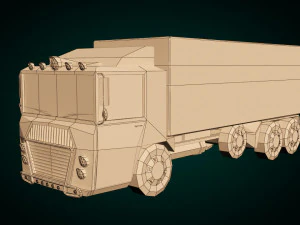 низкополигональный мультяшный грузовой автомобиль 3D Модель