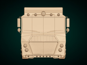 low-poly cartoon cargo truck Model 3D