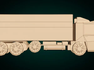низкополигональный мультяшный грузовой автомобиль 3D Модель