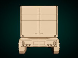 low-poly cartoon cargo truck Model 3D