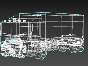 low-poly cartoon cargo truck Model 3D