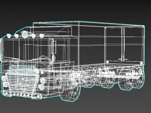 низкополигональный мультяшный грузовой автомобиль 3D Модель