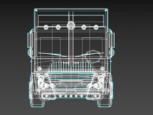 low-poly cartoon cargo truck Model 3D