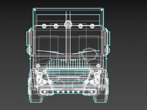 низкополигональный мультяшный грузовой автомобиль 3D Модель