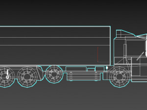 low-poly cartoon cargo truck Model 3D
