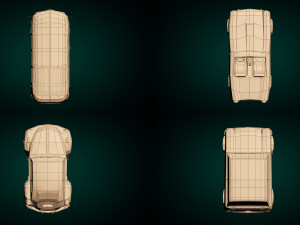 low poly cartoon classic car pack 01 3D Model