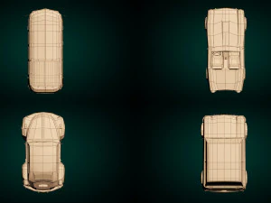 pacchetto auto d'epoca a cartoni animati low poly 01 Modello 3D