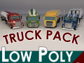low poly cartoon truck pack 01 Modello 3D