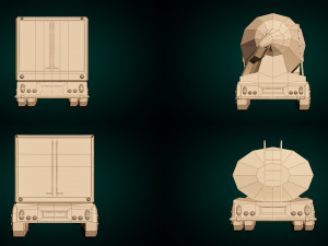 low poly cartoon truck pack 01 3D 모델