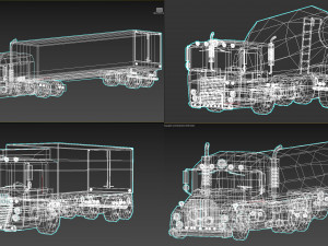 low poly cartoon truck pack 01 3D 모델