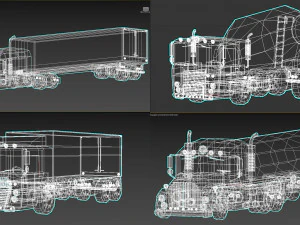 low poly cartoon truck pack 01 3D Model