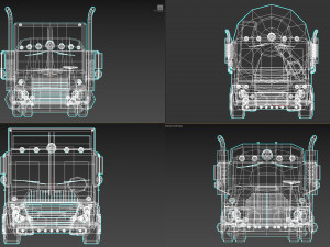 low poly cartoon truck pack 01 3D 모델