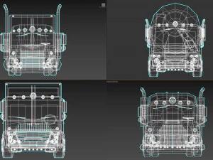 low poly cartoon truck pack 01 3D Model