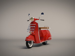 low-poly cartoon vespa scooter 3D Модель