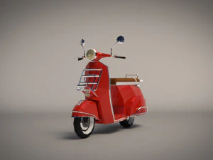 low-poly cartoon vespa scooter 3D Model