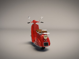 low-poly cartoon vespa scooter 3D Модель