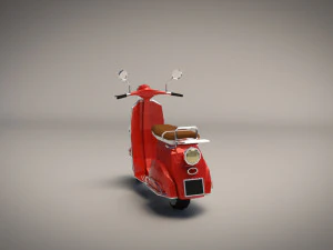 low-poly cartoon vespa scooter 3D Model