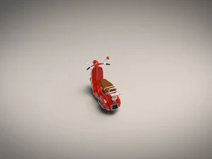 low-poly cartoon vespa scooter 3D Model