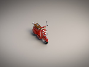 low-poly cartoon vespa scooter 3D Модель
