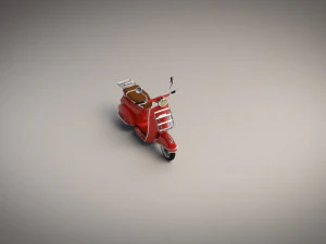 low-poly cartoon vespa scooter 3D Model