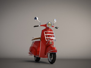 low-poly cartoon vespa scooter 3D Модель