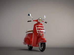 low-poly cartoon vespa scooter 3D Model