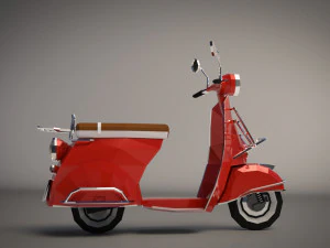 low-poly cartoon vespa scooter 3D Model