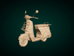 low-poly cartoon vespa scooter 3D Model
