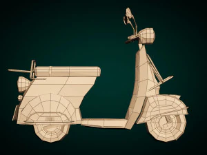 low-poly cartoon vespa scooter 3D Model