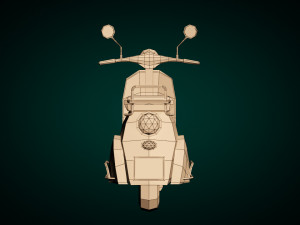 low-poly cartoon vespa scooter 3D Модель
