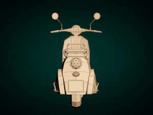 low-poly cartoon vespa scooter 3D Model