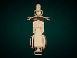 low-poly cartoon vespa scooter 3D Модель