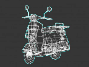 low-poly cartoon vespa scooter 3D Model