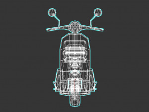 low-poly cartoon vespa scooter 3D Модель