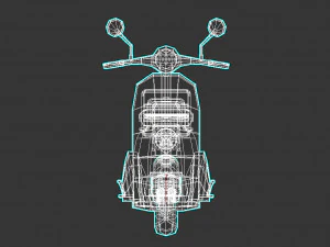 low-poly cartoon vespa scooter 3D Model