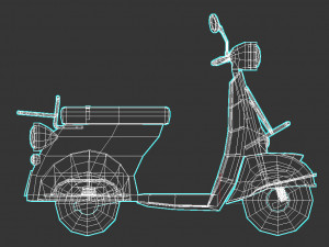 low-poly cartoon vespa scooter 3D Модель