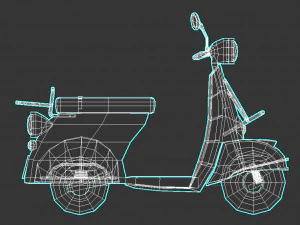 low-poly cartoon vespa scooter 3D Model