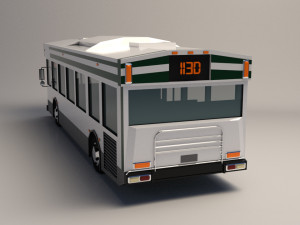 low-poly cartoon city bus 3D Model