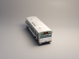 low-poly cartoon city bus 3D Model